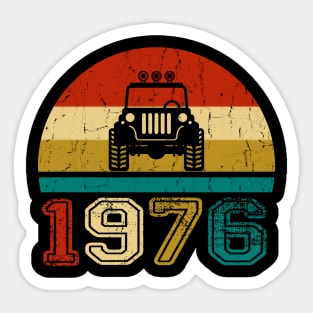 Vintage Jeep 1976 Birthday Jeep Gift Sticker